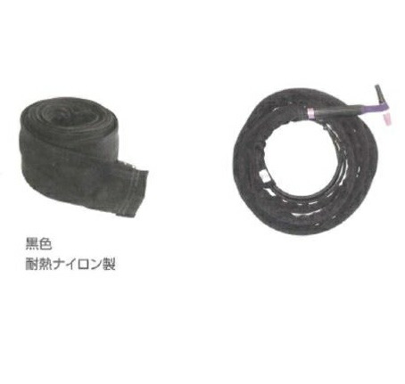 ケーブルカバー ウエルドテック TIG溶接用ケーブルカバー チャック式 幅100mm*4M 黒色耐熱ナイロン製 TC-4-3.8Z【適格請求書発行事業者】