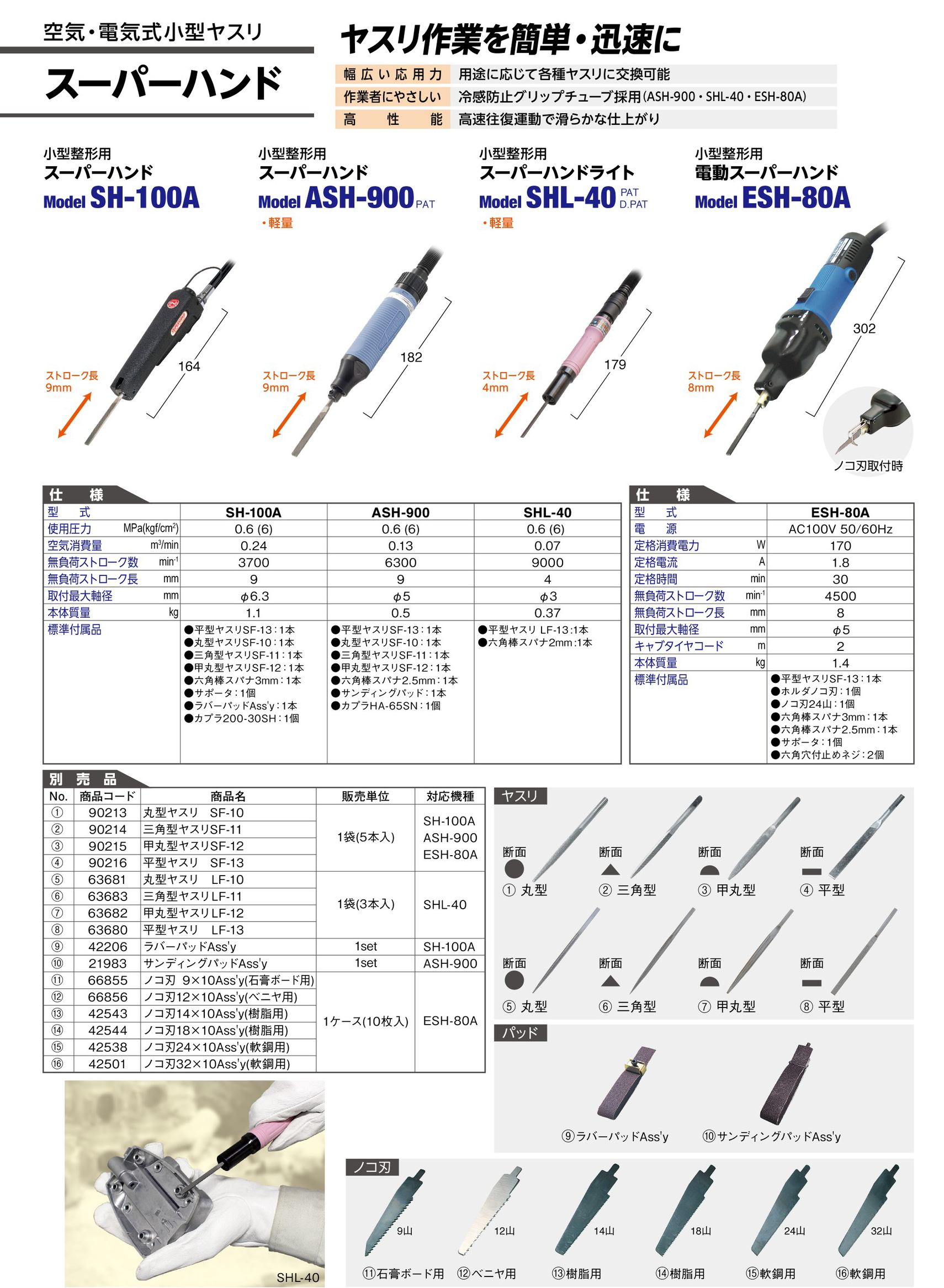 日東工器 空気式小型ヤスリ スーパーハンド SH-100A