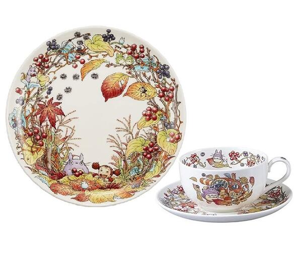 Noritake ボーンチャイナ となりのトトロ  さるとりいばら編 ミルクティーカップ＆ソーサー＆プレート23cmセット 食器 トトロ スタジオジブリ】 無料ラッピング【御祝 内祝 ギフト プレゼント 贈り物 ブランド】