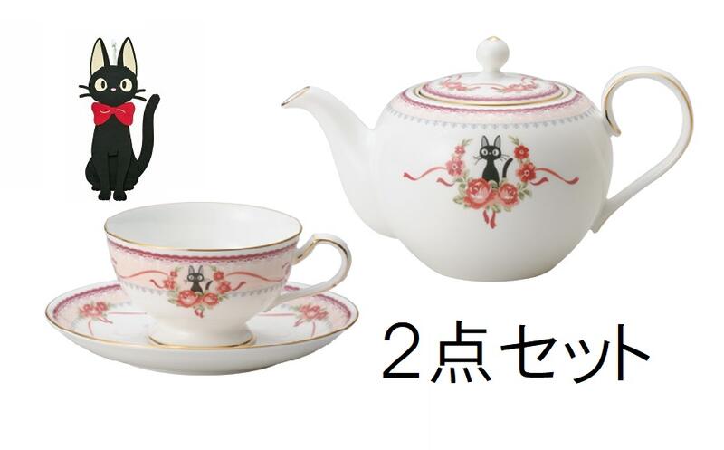 楽天市場】Noritake 魔女の宅急便 2点セット ティーポット＆ティー碗皿 コーヒー碗皿（ピンク）ジジ 無料ラッピング【御祝 内祝 ギフト  プレゼント 贈り物 ブランド】 : ユーティ楽天市場店