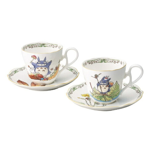 トトロ　Noritake ノリタケ カップ & ソーサー ( ペアセット ) ( コーヒー ティー 兼用) 250cc となりのトトロ 電子レンジ対応 2客 ボーンチャイナ TP97889/4924-38無料ラッピング【御祝 内祝 ギフト　プレゼント 贈り物　ブランド】