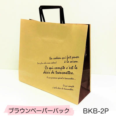 紙袋 BKB-2P BKFブラウンペーパーバッグ (50枚) クラフト紙 手提げ袋 紙袋 ペーパーバック ラッピング袋 クラフト紙 かわいい おしゃれ