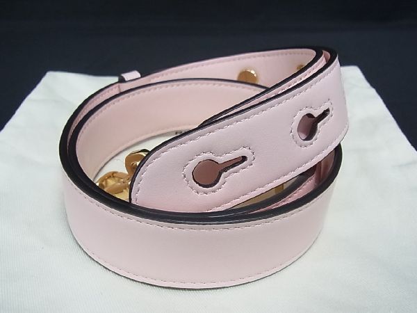 ■新品■未使用■ FENDI フェンディ レザー バッグ用 ショルダーストラップ 斜め掛け 肩掛け レディース ピンク系 AT3398|pleasure-Store 店