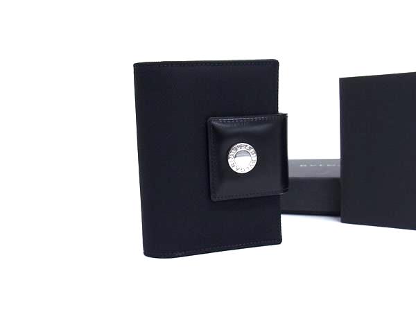 ■新品■未当て嵌める■ BVLGARI ブルガリブルガリ 帆布×なめし革 万覚え帳覆いかぶせる 居住地帳 メンズ 黒いこと系 BS0948