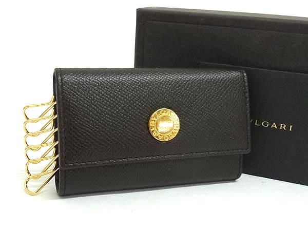 BVLGARI ブルガリ　キーケース　レザー　新品未使用 国内即発☆BVLGARI☆ブルガリブルガリレザー6連キーケース