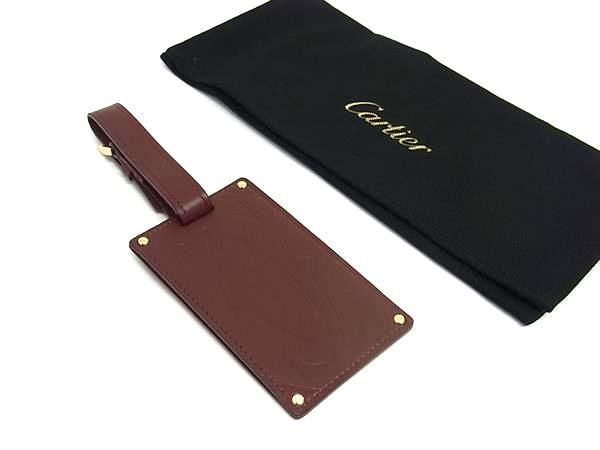 カルティエ マストライン レザー ネームタグ バッグチャーム ボルドー 袋付き1 カルティエ マストライン レザー ネームタグ バッグチャーム ボルドー