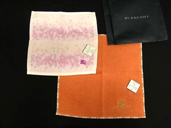 バーバリーハンカチ2枚を2点おまとめ BURBERRY 2枚組 バーバリー ハンカチ セット Burberry 大判