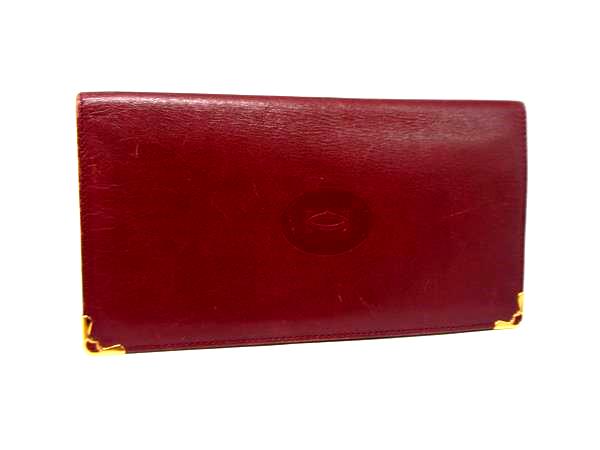 Cartier カルティエ 二つ折り財布 長財布 マストライン ボルドー 楽天