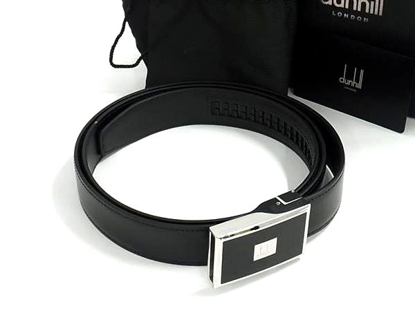 ■新品負けず劣らず■ dunhill ダン吸血鬼 なめし革 しろがね色金具 胴締め 書きあらわす大きさ 42/107 メンズ 黒いこと系 HA7015