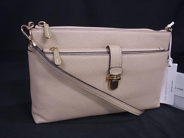 ■新品■未使用■ MICHAEL KORS マイケルコース レザー 2WAY クラッチバッグ ショルダーバッグ 斜め掛け ライトベージュ系 FS3756|pleasure-Store 店