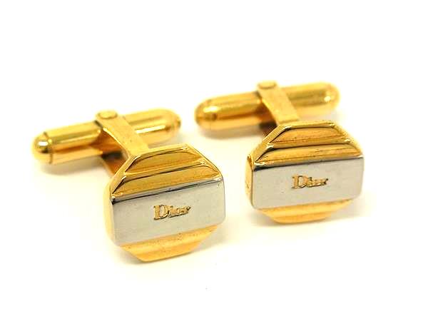 楽天市場】美品 クリスチャンディオール カフス オニキス ゴールド