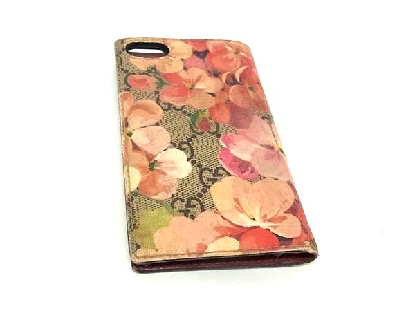 【グッチ】GGブルームス フラワー柄 iPhone7/8/SE2/SE3 ケース GUCCI GG Supreme Monogram Blooms iPhone 7/8 Case Wallet