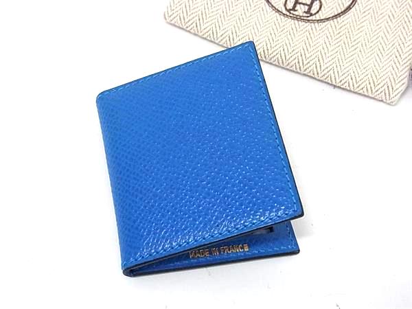 未使用 エルメス ミニフォトケース 写真入れ 写真ケース ブルー系 レザー 未使用 エルメス ミニフォトケース 写真入れ 写真ケース ブルー