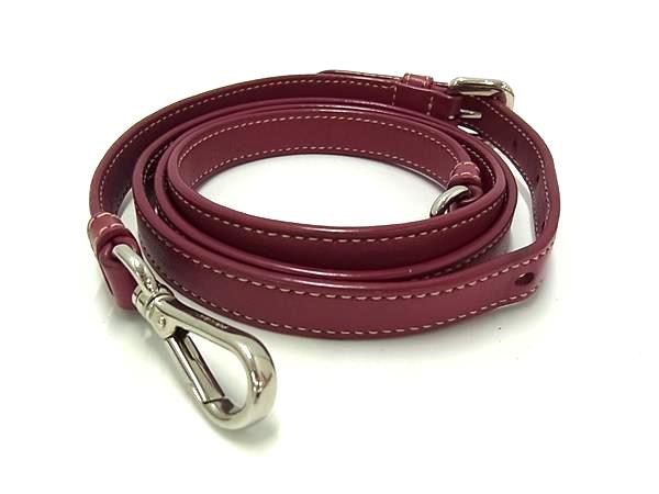 ■美品■ PRADA プラダ なめし革 御徒面子用 ストラップ 肩部胴締め 曲がった掛け レディース パープル系 FB9746