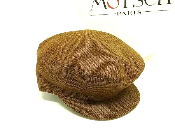 ■新品■未当て嵌める■ MOTSCH HERMES モッチ エルメス 絨毛100％ キャスケット 鳥打ち帽 書きあらわす大いさ 56 レディース 赤銅色系 FG1557 バッグ・小物・ブランド雑貨-その他