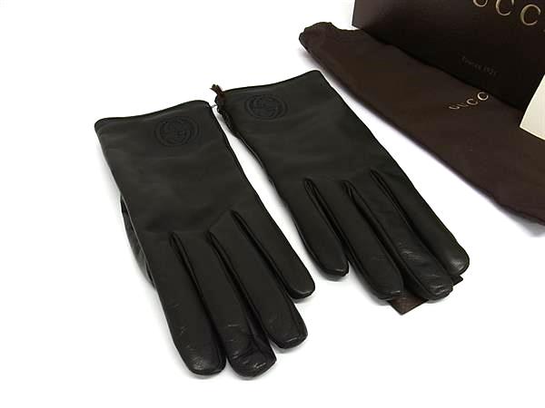 Gucci グッチ レザー 手袋 グローブ ブラック 黒 ビンテージ 美品 GUCCI レザー 手袋 グローブ ロゴ ブラック レディース - メルカリ