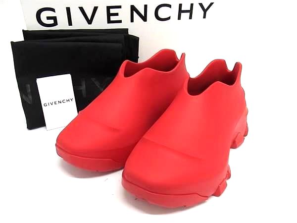 ■新品■未使用■ GIVENCHY ジバンシィ モニュメンタルマロウ ラバー スリッポン 表記サイズ41 (約26cm) 靴 レッド系 FF1061｜pleasure-Store　店