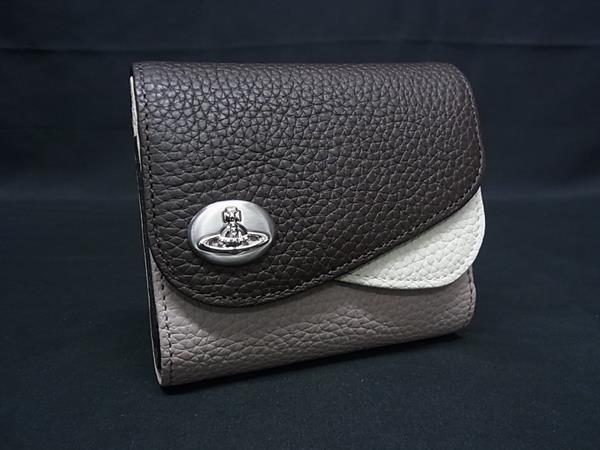 【未使用品】ヴィヴィアンウエストウッド ワックスドレザー 折り財布 ブラック Vivienne Westwood 未使用 ヴィヴィアンウエストウッド 財布 二