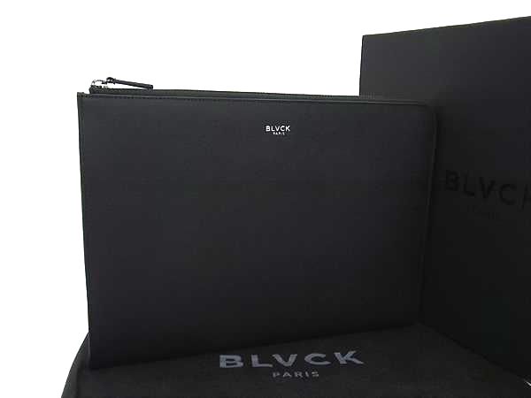 ■新品同様■ BLVCK PARIS ブラックパリ レザー クラッチバッグ セカンドバッグ メンズ ブラック系 BP1901｜pleasure-Store　店
