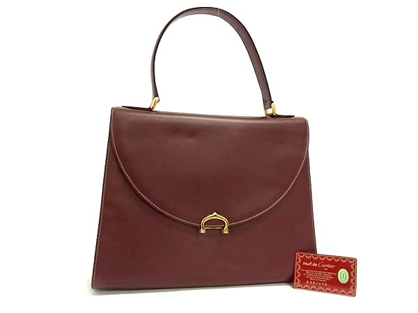 カルティエ カボション マスト ライン カーフスキン フォーマル ハンドバッグ Cartier カルティエ マストライン ハンドバッグ ブラック ロゴ レザー