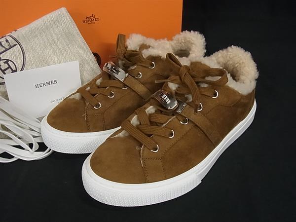 楽天市場】HERMES エルメス デイ スニーカー ケリー金具 ムートン #36