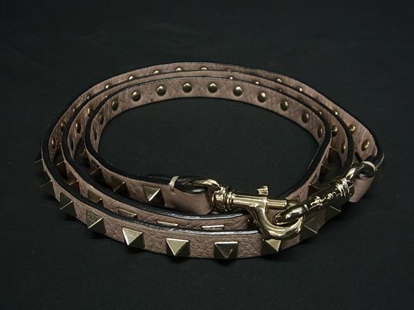 ■美品■ VALENTINO ヴァレンティノ ロックスタッズ なめし革 御徒面子用 ストラップ 曲がった掛け グレージュ系 BJ6825 その他-レディースファッション