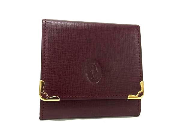 ■新品■未使用■ Cartier カルティエ マストライン レザー コインケース コインパース 小銭入れ ボルドー系 FK3192｜pleasure-Store　店