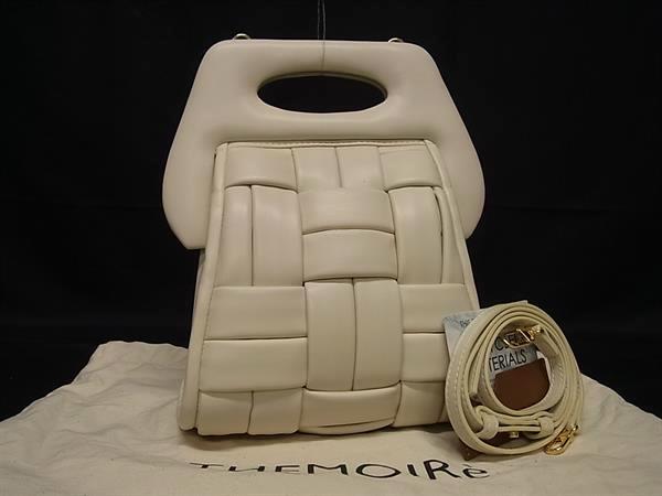 ■極美品■ THEMOIR\u0026amp;#232; テモワール なめし革 2WAY 差し交わす上半身 肩先 ハンドバック 曲がった掛け レディース 象牙色系 FU6820