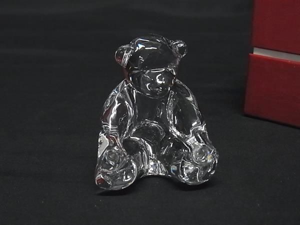 ■新品同様■ Baccarat バカラ クリスタルガラス テディベア フィギュリン オブジェ 置物 インテリア クリア BT0179｜pleasure-Store　店