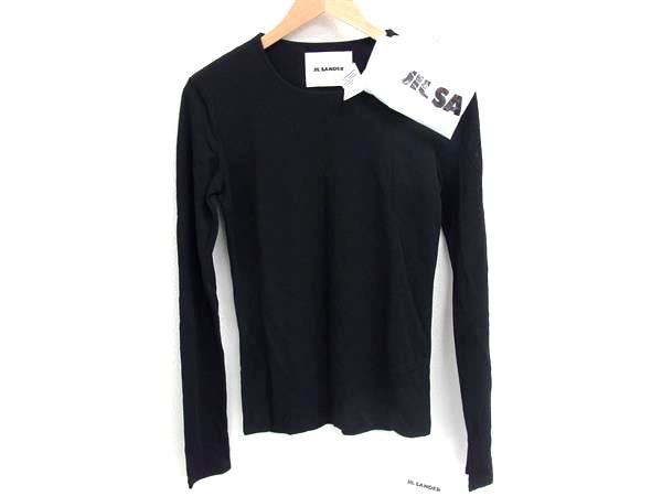 ■新品■未使用■ JIL SANDER ジルサンダー ビスコース82％ポリアミド18％ 長袖 トップス 洋服 表記サイズ 38 ブラック系 BI6740｜pleasure-Store　店