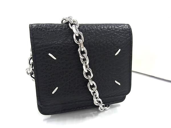 ■新品■未当て嵌める■ Maison Margiela 住み家 マルジェラ なめし革 ショルダーバッグショルダーウォレット レディース 黒いこと系 FN1799