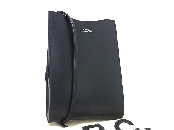■新品負けず劣らず■ A.P.C. アーペーセー なめし革 差し交わす上半身 ショルダーバッグ ポシェット レディース 黒いこと系 FS3763