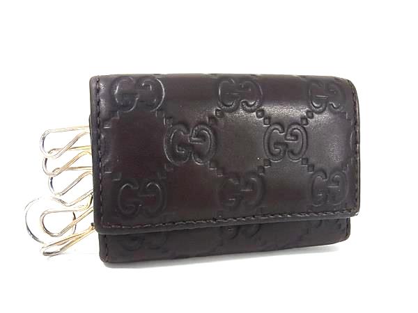 美品【グッチ】GUCCIグッチシマ 6連キーケース ブラックレザー GUCCI 最新作! グッチ 6連 キーケース グッチシマ ブラック