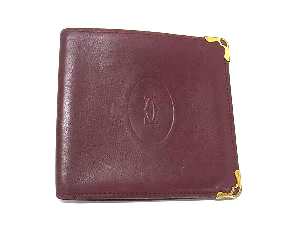 楽天市場】カルティエ 二つ折り財布(小銭入れあり) サントス カーフ 黒