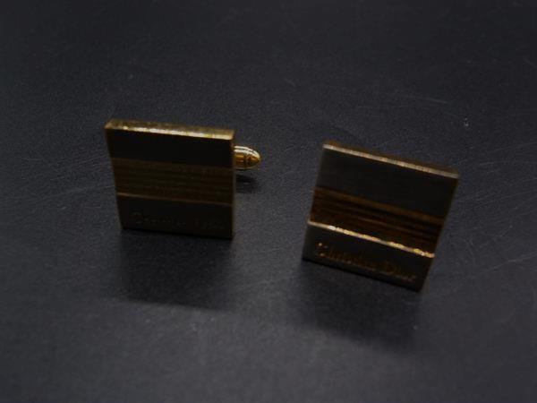 極美品　クリスチャンディオール　グリーンカフリンクス・カフスボタン　Diorロゴ 美品】Christian Dior クリスチャンディオール カフスボタン