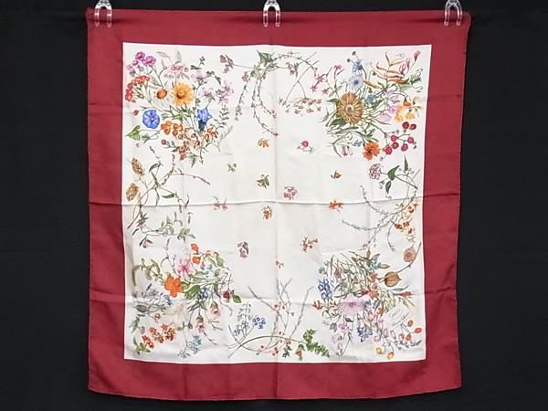 【GUCCI】グッチ Interlocking G Floral Print Foulard スカーフ GUCCI インターロッキングG フローラル プリント シルクスカーフ