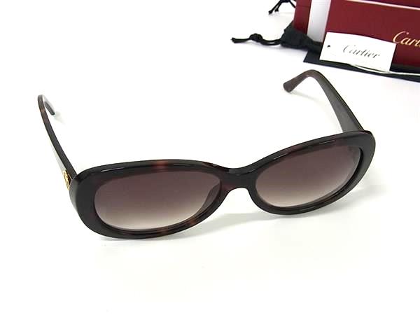 【美品】Cartier カルティエ サングラス 2C ブラック×ブラックグラデ CARTIER/カルティエ】 2C サングラス 黒 レディース【中古