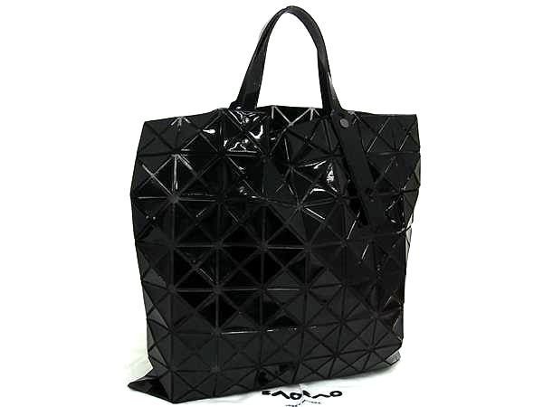 ■極美品■ BAO BAO ISSEY MIYAKE バオバオイッセイミヤケ ルーセント PVC トートバッグ ハンドバッグ ブラック系 FL6522