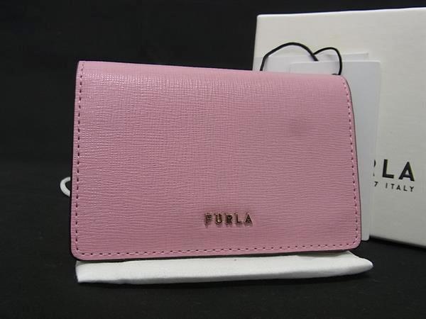 ■新品負けず劣らず■ FURLA フルラ バビロン なめし革 歌留多容れもの 名刺入れ 通行手形容れもの 歌留多入れ レディース さくら色系 BJ9788