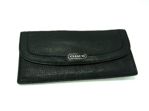 COACH 　がま口　黒 未使用】COACH コーチ がま口 財布 黒 ブラック - メルカリ