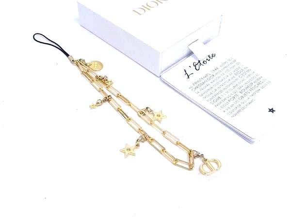 9超美品　クリスチャンディオール　ストラップ　ゴールド　チャーム　スター　ビー Christian Dior - Christian Dior ディオール スター 星