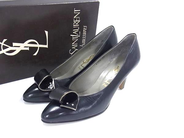 未使用✨SAINT LAURENT パンプス 38.5 黒 Yves Saint Laurent(イヴサンローラン) スウェードヒール