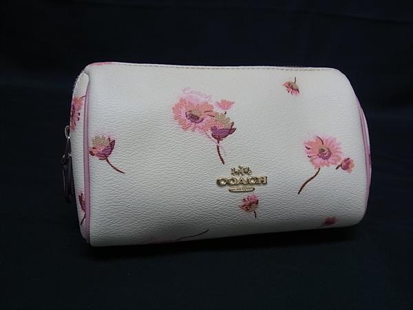 COACHコーチ 刺繍アクセサリーポーチ ベージュ/ピンク未使用品 COACHコーチ 刺繍アクセサリーポーチ ベージュ/ピンク未使用品