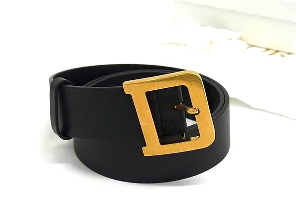 ■新品負けず劣らず■ ChristianDior ディオール DIOR QUAKE クリスチャンディオール クエイク なめし革 ゴールド金具 三尺帯 黒いこと系 FV9020