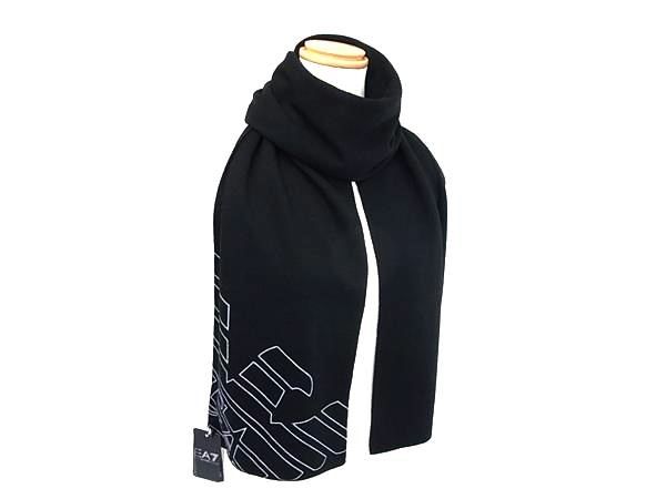■新品■未当て嵌める■ EMPORIO ARMANI エンポリオアルマーニ EA7 アクリル樹脂100％ 消音装置 袈裟 防寒具 メンズ 黒いこと系 FX1818