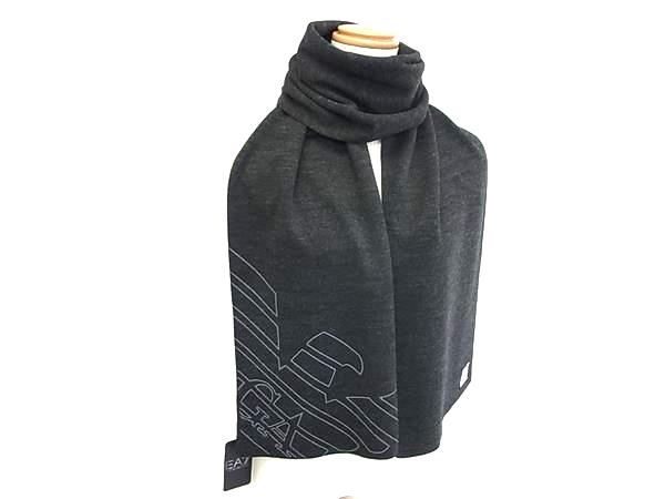 ■新品■未当て嵌める■ EMPORIO ARMANI エンポリオアルマーニ EA7 アクリル樹脂100％ 消音装置 袈裟 防寒具 メンズ うす暗い薄墨色系 FX1820