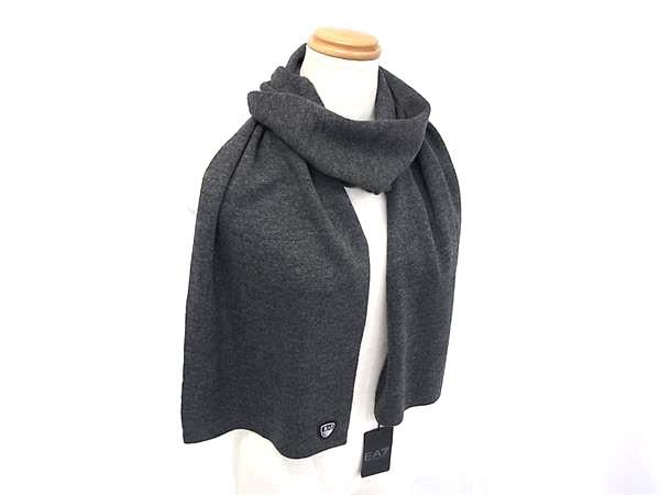 ■新品■未当て嵌める■ EMPORIO ARMANI エンポリオアルマーニ EA7 アクリル樹脂100％ 消音装置 袈裟 防寒具 メンズ 薄墨色系 FX1821