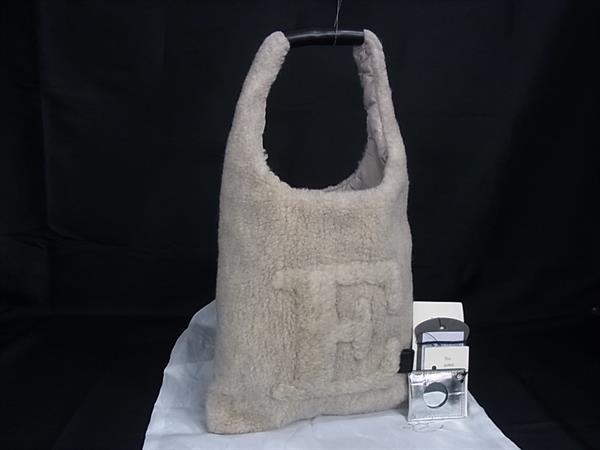 ■新品同様■ eb.a.gos エゴバス ワンホールトート ウールボア ワンハンドル ハンドバッグ レディース ベージュ系 FT7536|pleasure-Store 店