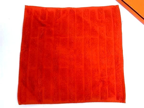 ■新品■未当て嵌める■ HERMES エルメス 迷宮 綿織物100% 御手々西洋手ぬぐい 西洋手ぬぐい汗手拭い オレンジ色系 FT8229