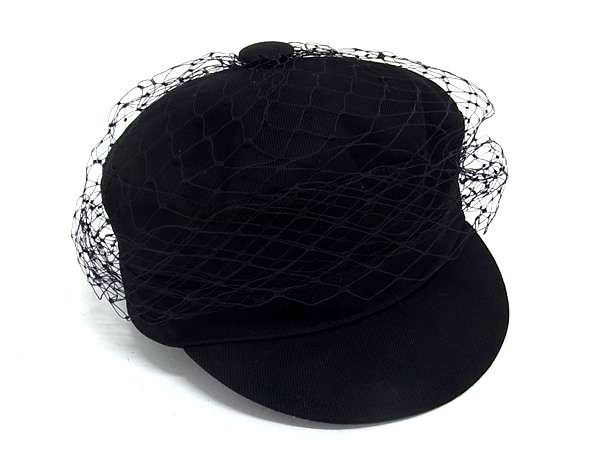 ■美品■ ChristianDior ディオール 綿織物100％ キャスケット かぶり笠 書きあらわす大きさ 57 レディース 黒いこと系 FT8243